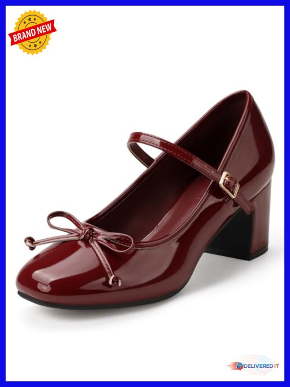 Mary Jane Closed Toe Chunky Low Block Heel Pumps Dressy Shoes